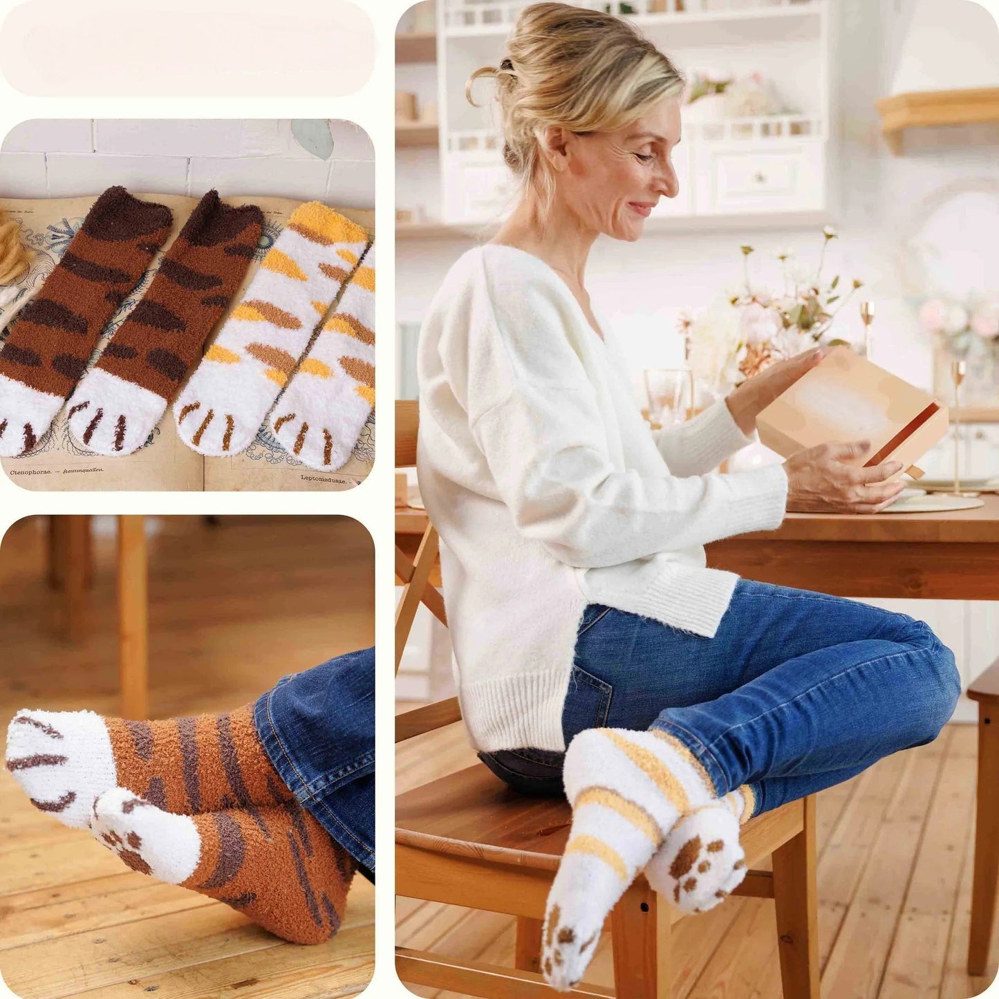 CuddlePaws™ – Chaussettes Cocooning Pattes de Chat